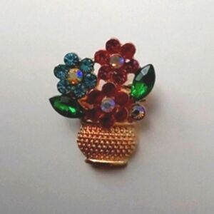 Flower BOUQUET Vase Brooch petite